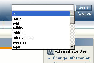 xajax autosuggest screenshot